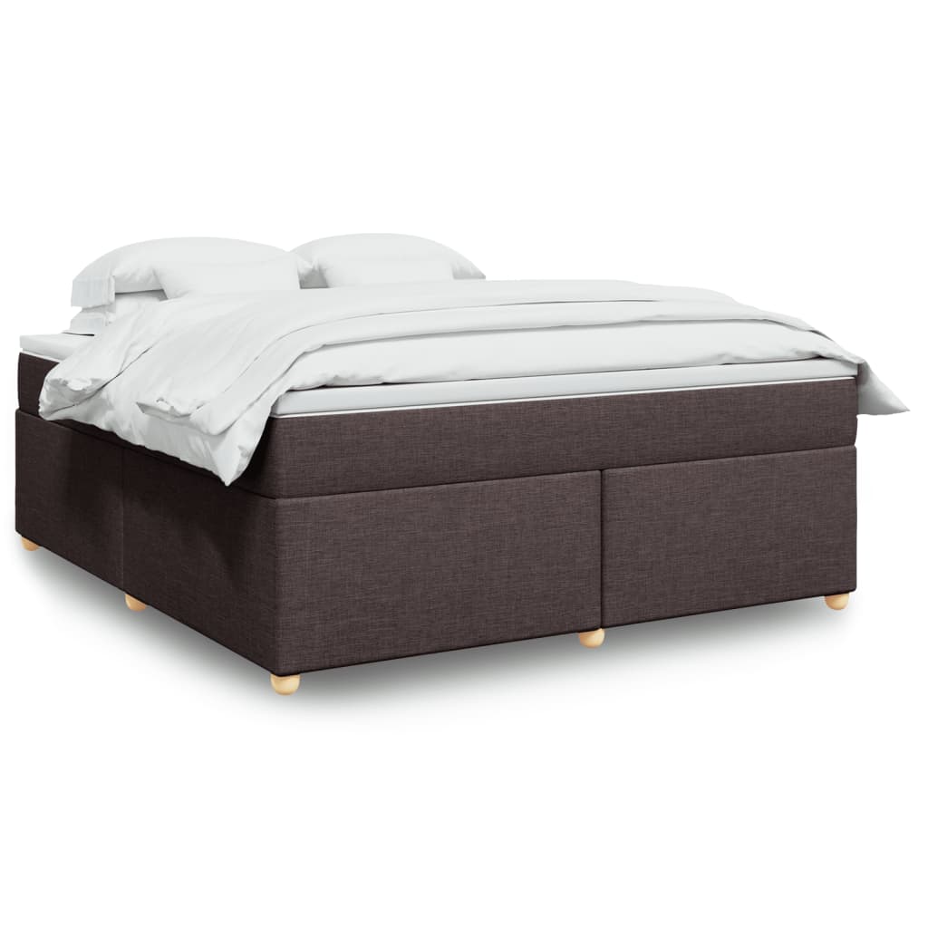 Κρεβάτι Boxspring με Στρώμα Σκούρο Καφέ 180x200 εκ Υφασμάτινο - Pakobazaar