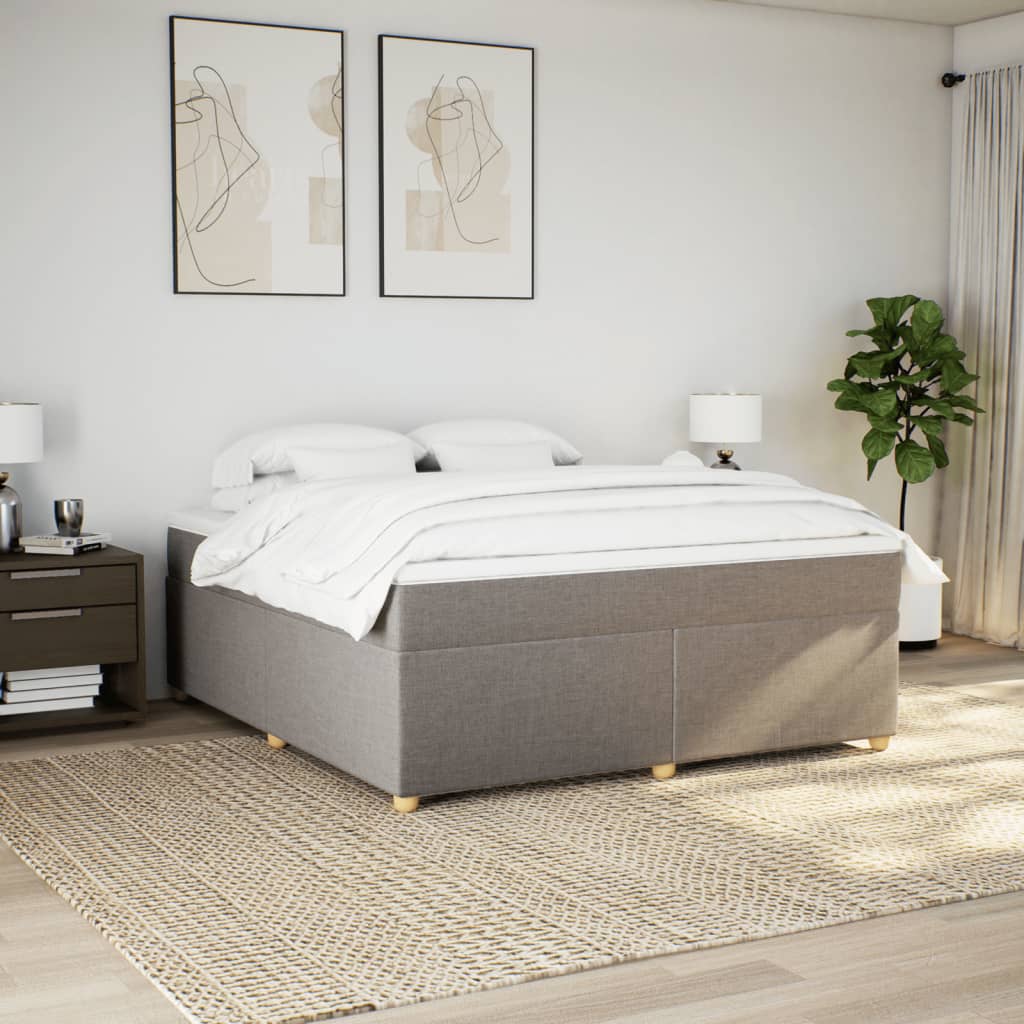 Κρεβάτι Boxspring με Στρώμα Taupe 180x200 εκ. Υφασμάτινο