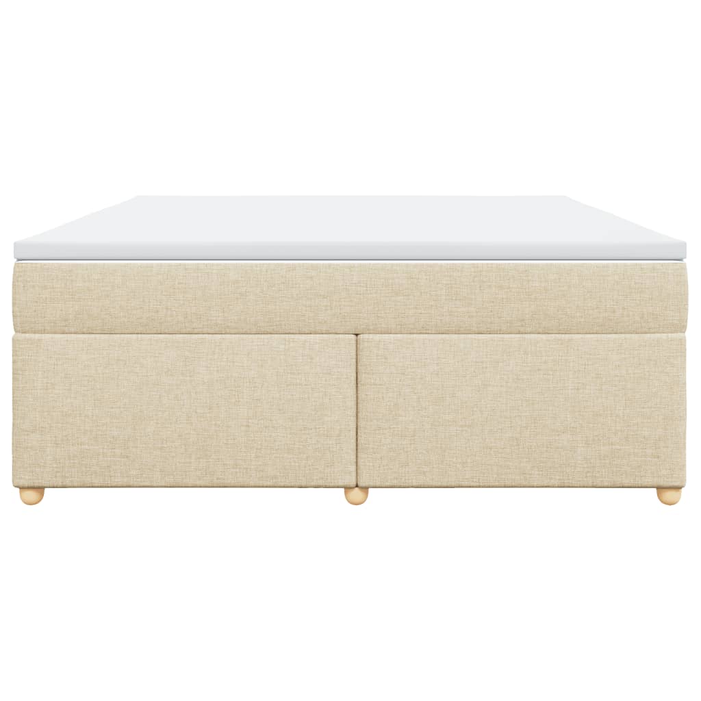 Κρεβάτι Boxspring με Στρώμα Κρεμ 180x200 εκ. Υφασμάτινο