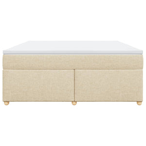 Κρεβάτι Boxspring με Στρώμα Κρεμ 180x200 εκ. Υφασμάτινο - Pakobazaar