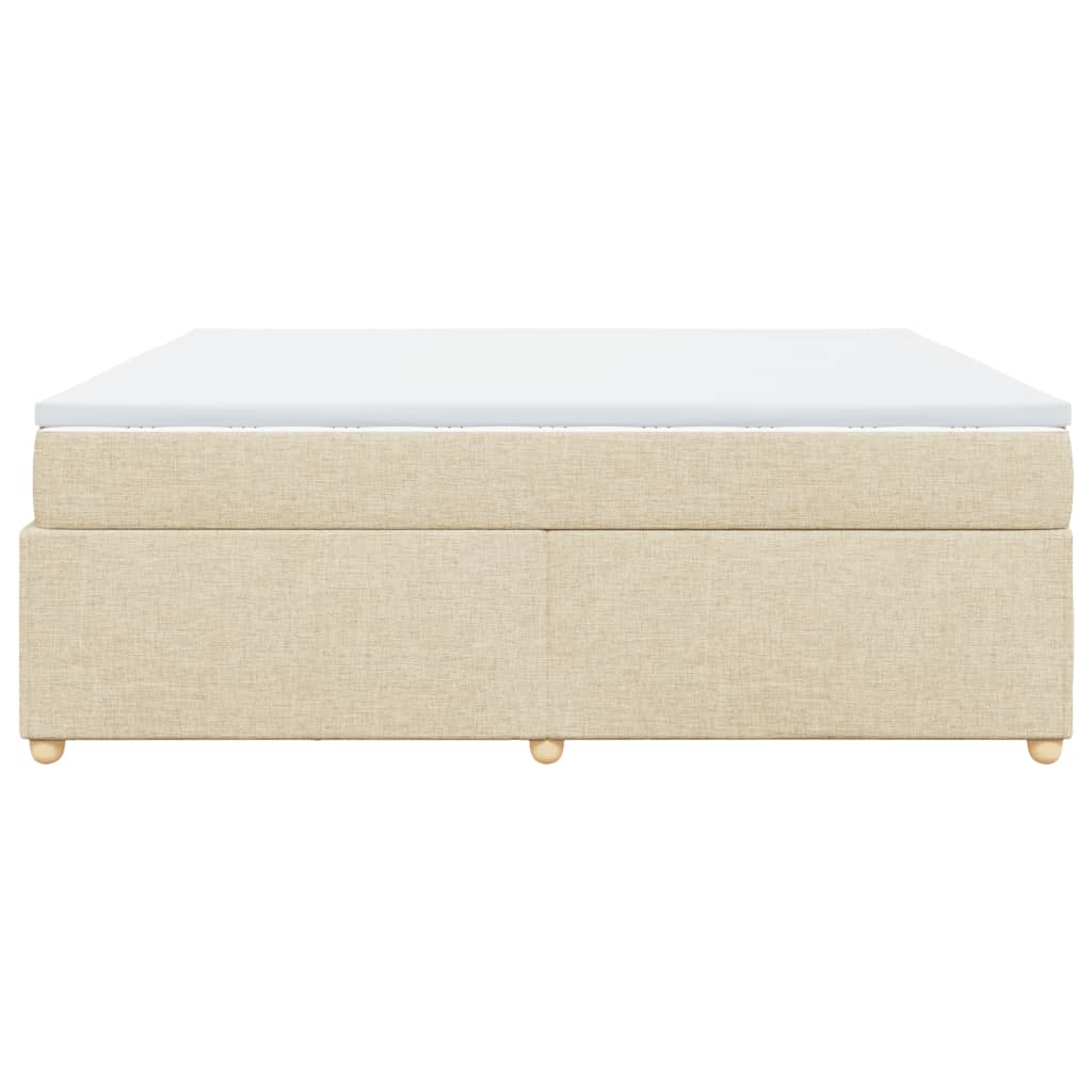 Κρεβάτι Boxspring με Στρώμα Κρεμ 180x200 εκ. Υφασμάτινο