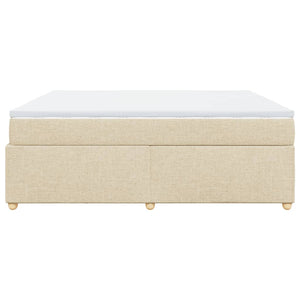 Κρεβάτι Boxspring με Στρώμα Κρεμ 180x200 εκ. Υφασμάτινο - Pakobazaar