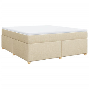 Κρεβάτι Boxspring με Στρώμα Κρεμ 180x200 εκ. Υφασμάτινο - Pakobazaar