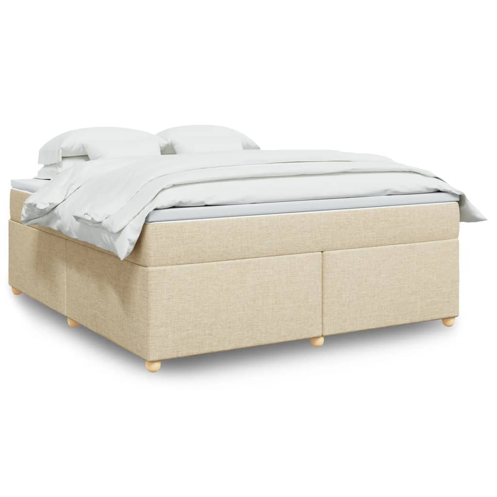 Κρεβάτι Boxspring με Στρώμα Κρεμ 180x200 εκ. Υφασμάτινο