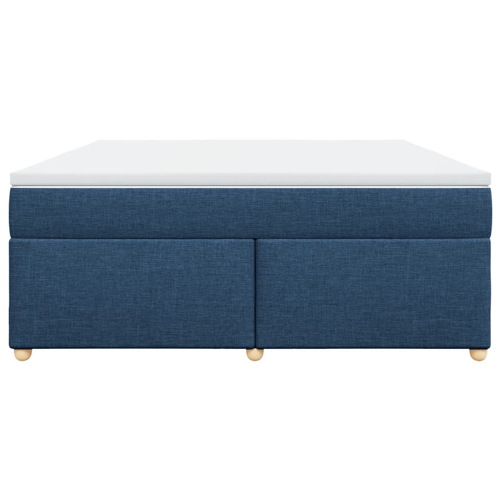 Κρεβάτι Boxspring με Στρώμα Μπλε 180x200 εκ. Υφασμάτινο