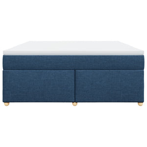 Κρεβάτι Boxspring με Στρώμα Μπλε 180x200 εκ. Υφασμάτινο