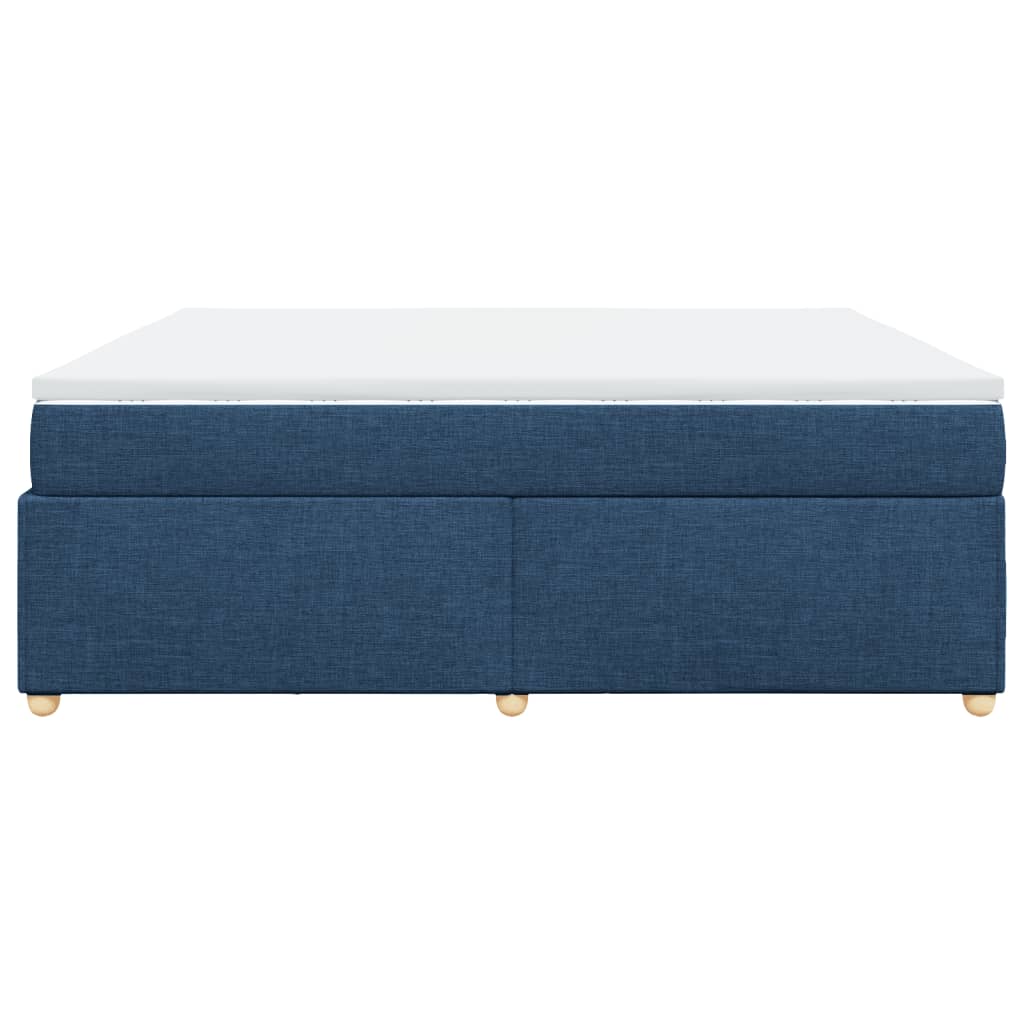 Κρεβάτι Boxspring με Στρώμα Μπλε 180x200 εκ. Υφασμάτινο