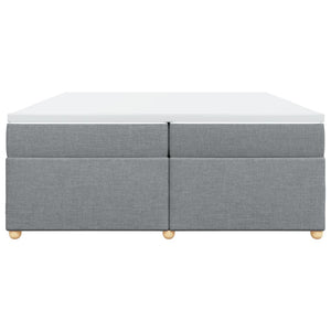Κρεβάτι Boxspring με Στρώμα Ανοιχτό Γκρι 200x200 εκ. Υφασμάτινο - Pakobazaar