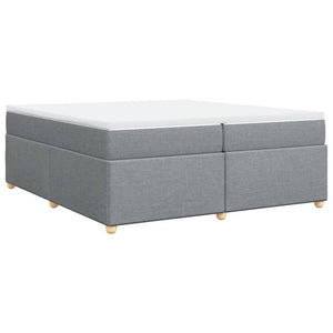 Κρεβάτι Boxspring με Στρώμα Ανοιχτό Γκρι 200x200 εκ. Υφασμάτινο - Pakobazaar