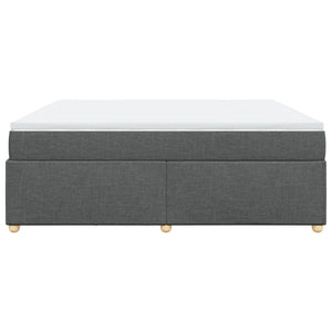 Κρεβάτι Boxspring με Στρώμα Σκούρο Γκρι 200x200 εκ. Υφασμάτινο