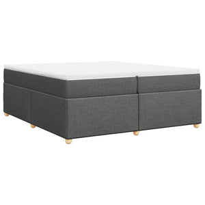 Κρεβάτι Boxspring με Στρώμα Σκούρο Γκρι 200x200 εκ. Υφασμάτινο