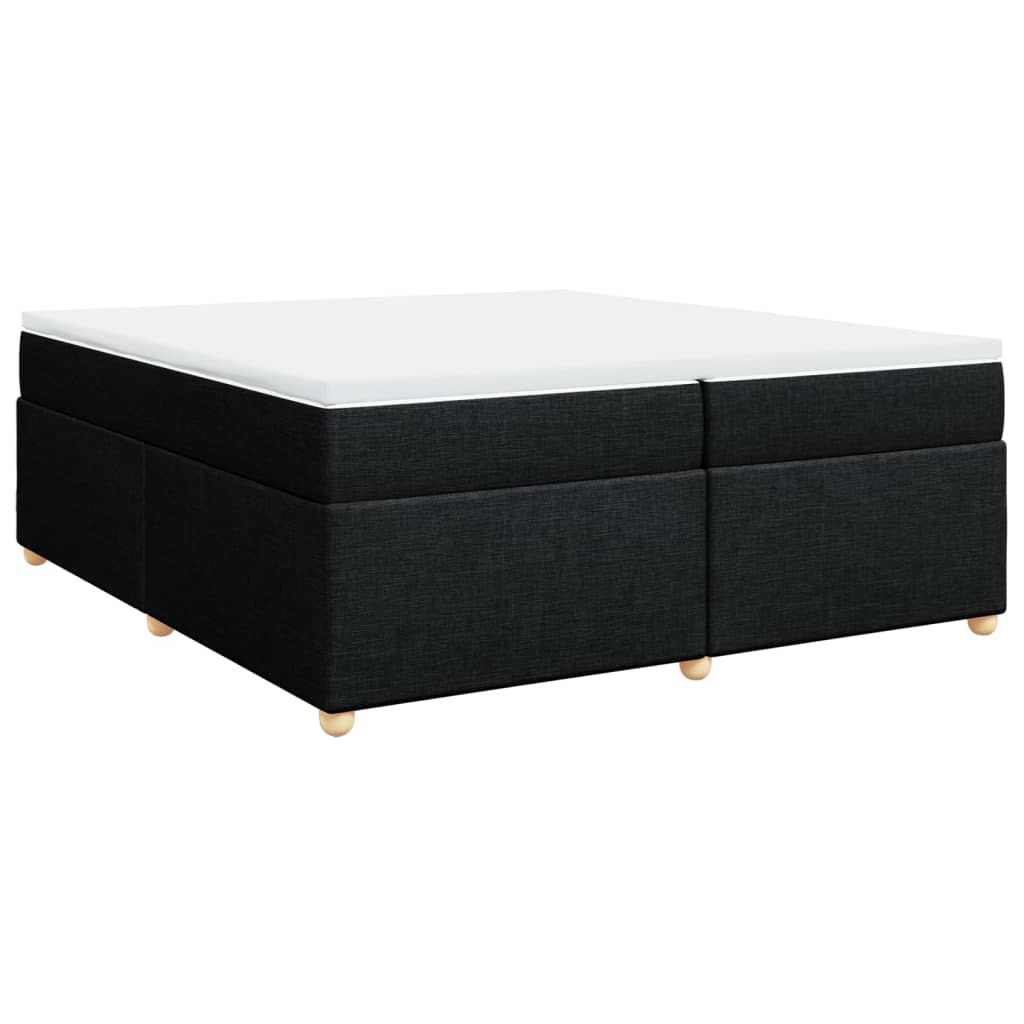 Κρεβάτι Boxspring με Στρώμα Μαύρο 200x200 εκ. Υφασμάτινο - Pakobazaar