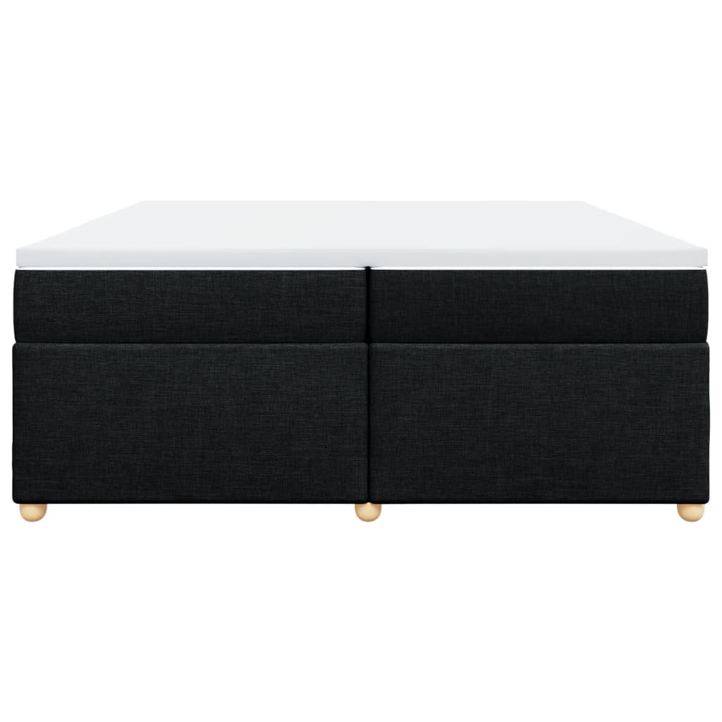 Κρεβάτι Boxspring με Στρώμα Μαύρο 200x200 εκ. Υφασμάτινο - Pakobazaar