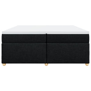 Κρεβάτι Boxspring με Στρώμα Μαύρο 200x200 εκ. Υφασμάτινο - Pakobazaar