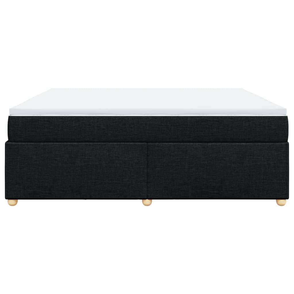 Κρεβάτι Boxspring με Στρώμα Μαύρο 200x200 εκ. Υφασμάτινο - Pakobazaar