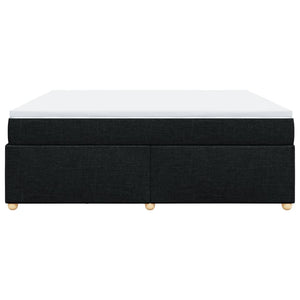 Κρεβάτι Boxspring με Στρώμα Μαύρο 200x200 εκ. Υφασμάτινο - Pakobazaar