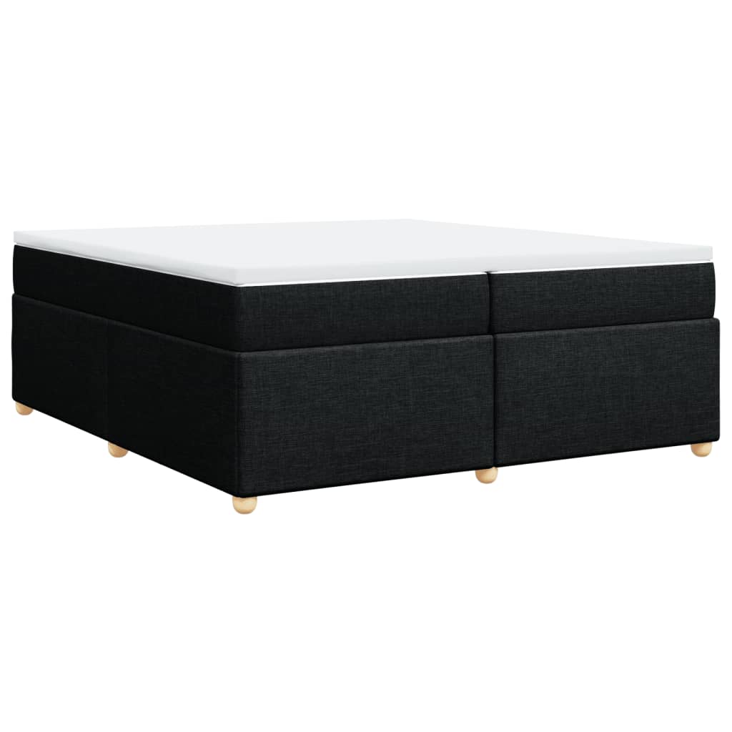 Κρεβάτι Boxspring με Στρώμα Μαύρο 200x200 εκ. Υφασμάτινο - Pakobazaar
