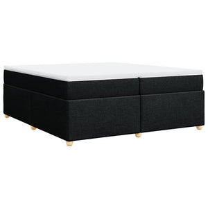 Κρεβάτι Boxspring με Στρώμα Μαύρο 200x200 εκ. Υφασμάτινο - Pakobazaar