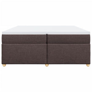 Κρεβάτι Boxspring με Στρώμα Σκούρο Καφέ 200x200 εκ. Υφασμάτινο - Pakobazaar