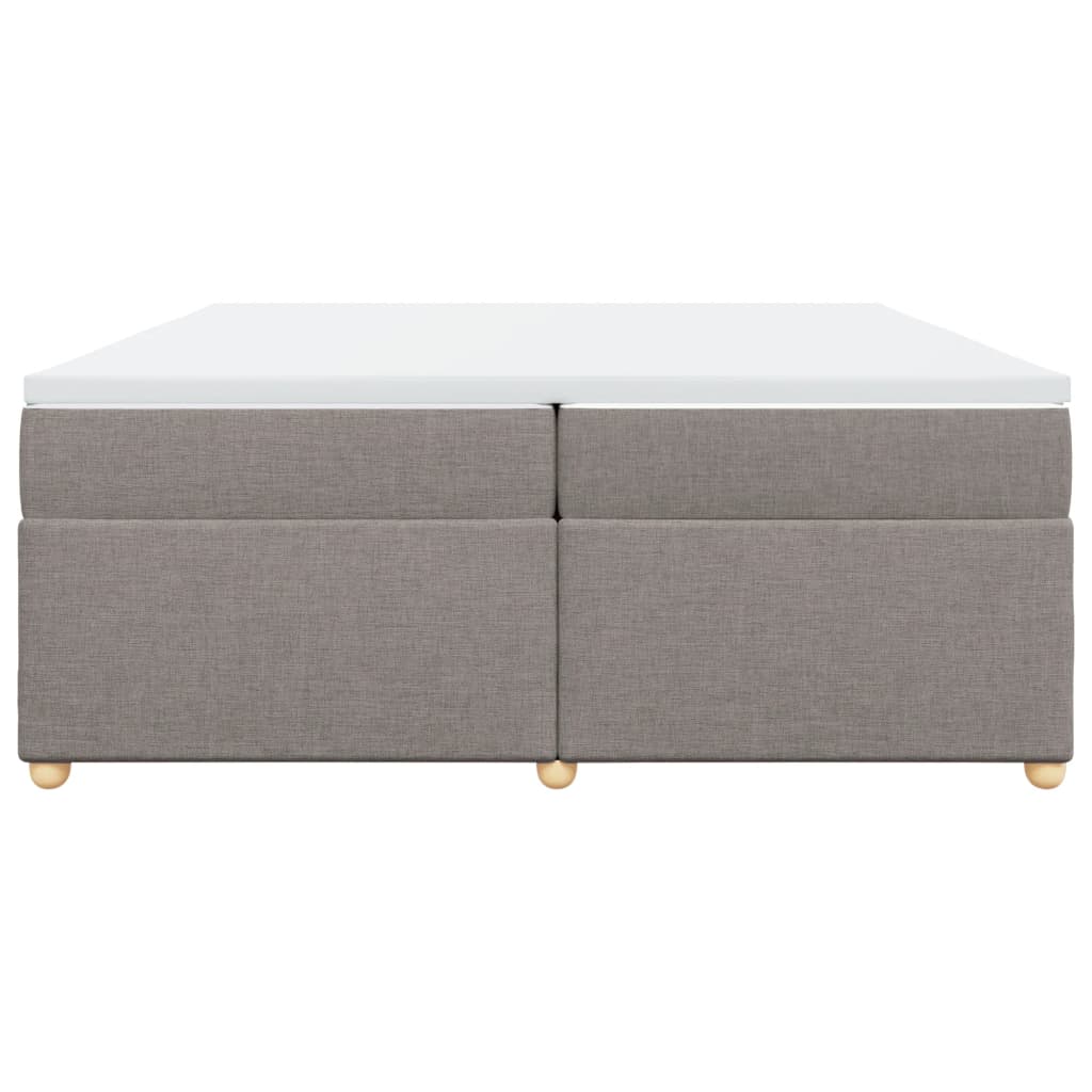 Κρεβάτι Boxspring με Στρώμα Taupe 200x200 εκ. Υφασμάτινο