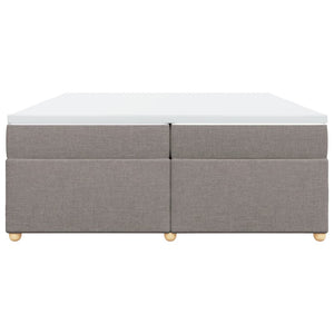 Κρεβάτι Boxspring με Στρώμα Taupe 200x200 εκ. Υφασμάτινο - Pakobazaar