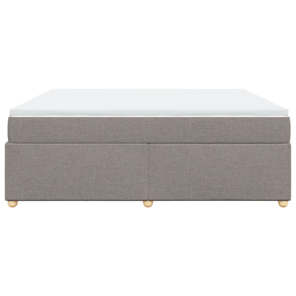 Κρεβάτι Boxspring με Στρώμα Taupe 200x200 εκ. Υφασμάτινο