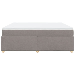 Κρεβάτι Boxspring με Στρώμα Taupe 200x200 εκ. Υφασμάτινο - Pakobazaar