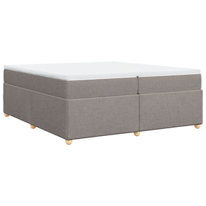 Κρεβάτι Boxspring με Στρώμα Taupe 200x200 εκ. Υφασμάτινο - Pakobazaar