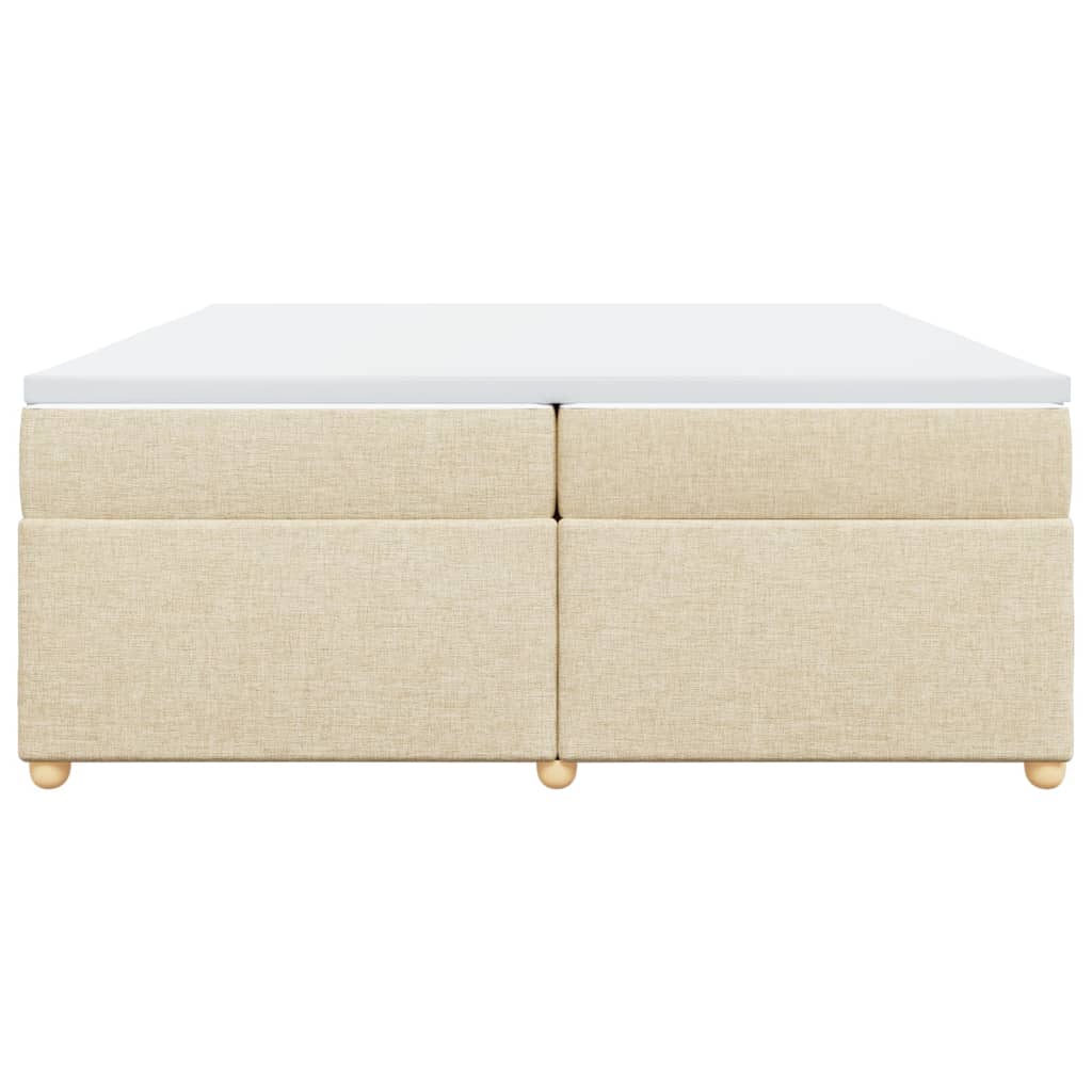 Κρεβάτι Boxspring με Στρώμα Κρεμ 200x200 εκ. Υφασμάτινο