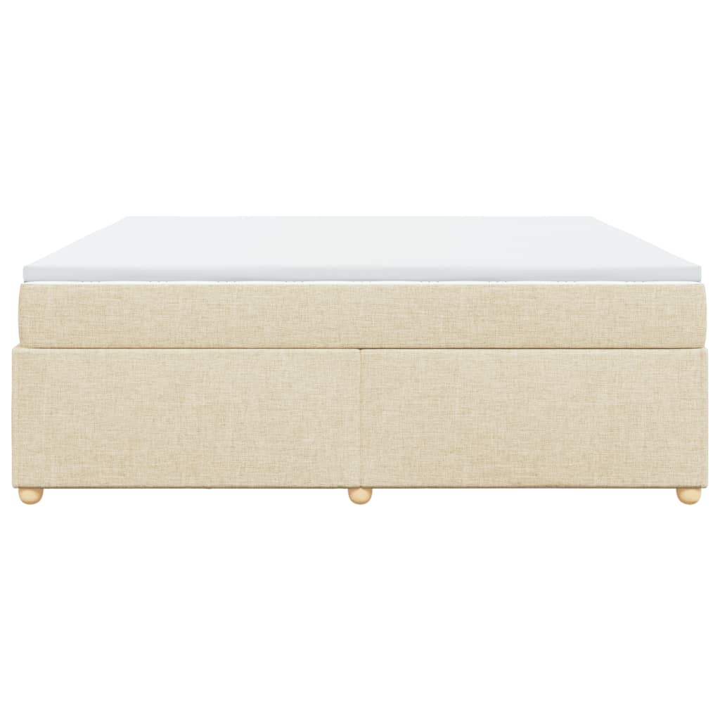 Κρεβάτι Boxspring με Στρώμα Κρεμ 200x200 εκ. Υφασμάτινο