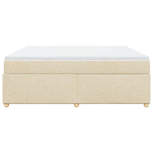 Κρεβάτι Boxspring με Στρώμα Κρεμ 200x200 εκ. Υφασμάτινο