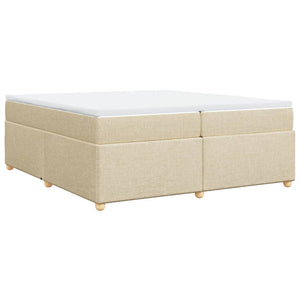 Κρεβάτι Boxspring με Στρώμα Κρεμ 200x200 εκ. Υφασμάτινο