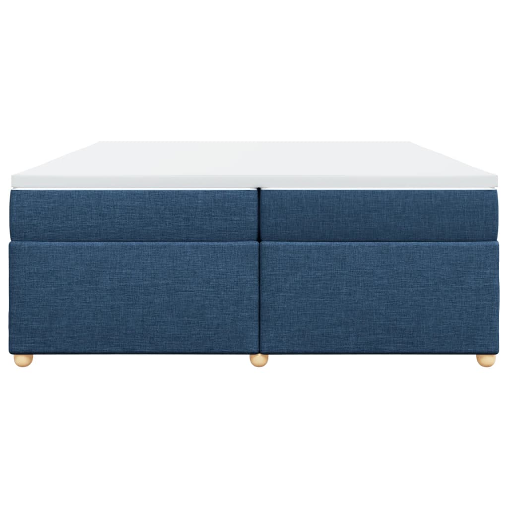 Κρεβάτι Boxspring με Στρώμα Μπλε 200x200 εκ. Υφασμάτινο