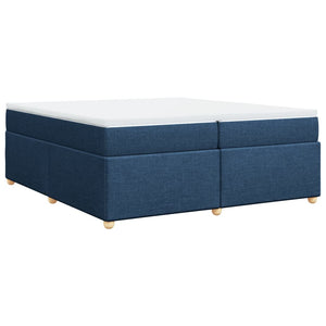 Κρεβάτι Boxspring με Στρώμα Μπλε 200x200 εκ. Υφασμάτινο