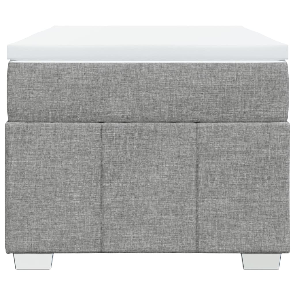 Κρεβάτι Boxspring με Στρώμα Ανοιχτό Γκρι 80x200 εκ. Υφασμάτινο