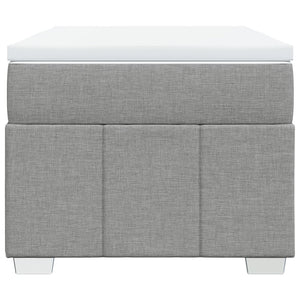 Κρεβάτι Boxspring με Στρώμα Ανοιχτό Γκρι 80x200 εκ. Υφασμάτινο - Pakobazaar