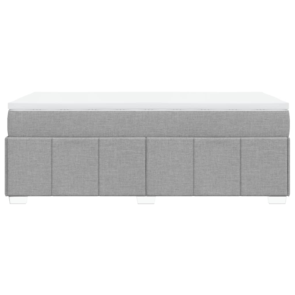 Κρεβάτι Boxspring με Στρώμα Ανοιχτό Γκρι 80x200 εκ. Υφασμάτινο