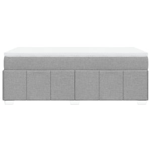 Κρεβάτι Boxspring με Στρώμα Ανοιχτό Γκρι 80x200 εκ. Υφασμάτινο - Pakobazaar