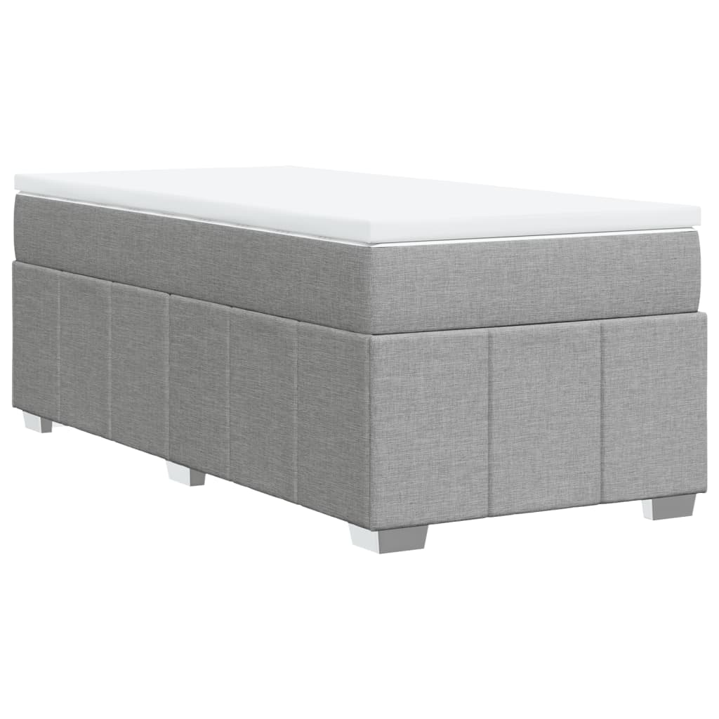 Κρεβάτι Boxspring με Στρώμα Ανοιχτό Γκρι 80x200 εκ. Υφασμάτινο
