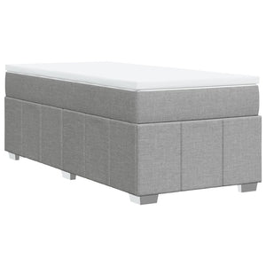 Κρεβάτι Boxspring με Στρώμα Ανοιχτό Γκρι 80x200 εκ. Υφασμάτινο - Pakobazaar