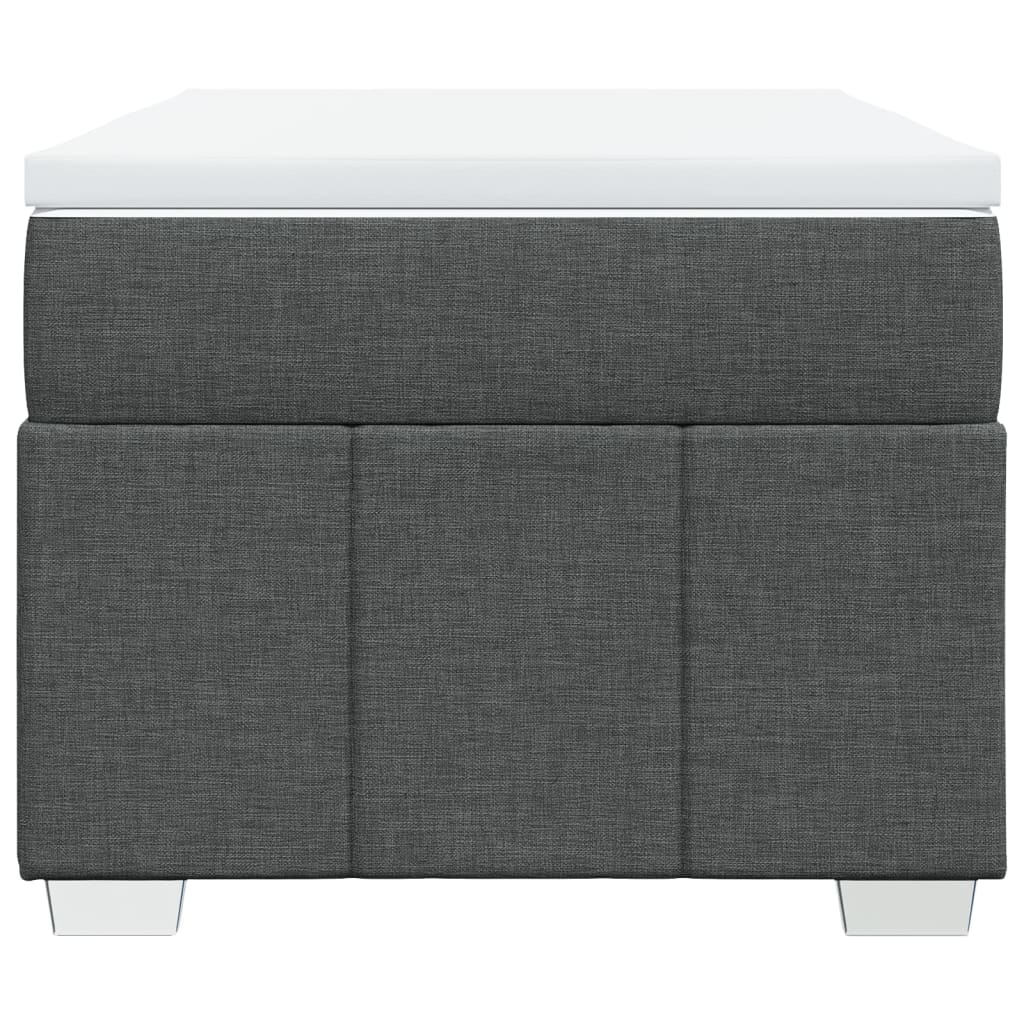 Κρεβάτι Boxspring με Στρώμα Σκούρο Γκρι 80x200 εκ. Υφασμάτινο