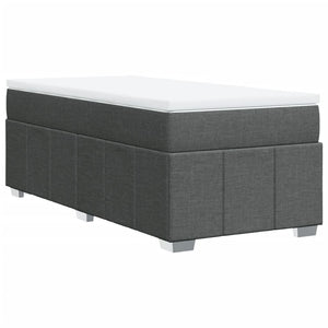 Κρεβάτι Boxspring με Στρώμα Σκούρο Γκρι 80x200 εκ. Υφασμάτινο - Pakobazaar