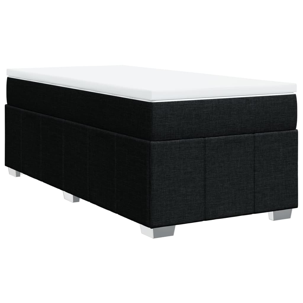 Κρεβάτι Boxspring με Στρώμα Μαύρο 80 x 200 εκ. Υφασμάτινο - Pakobazaar