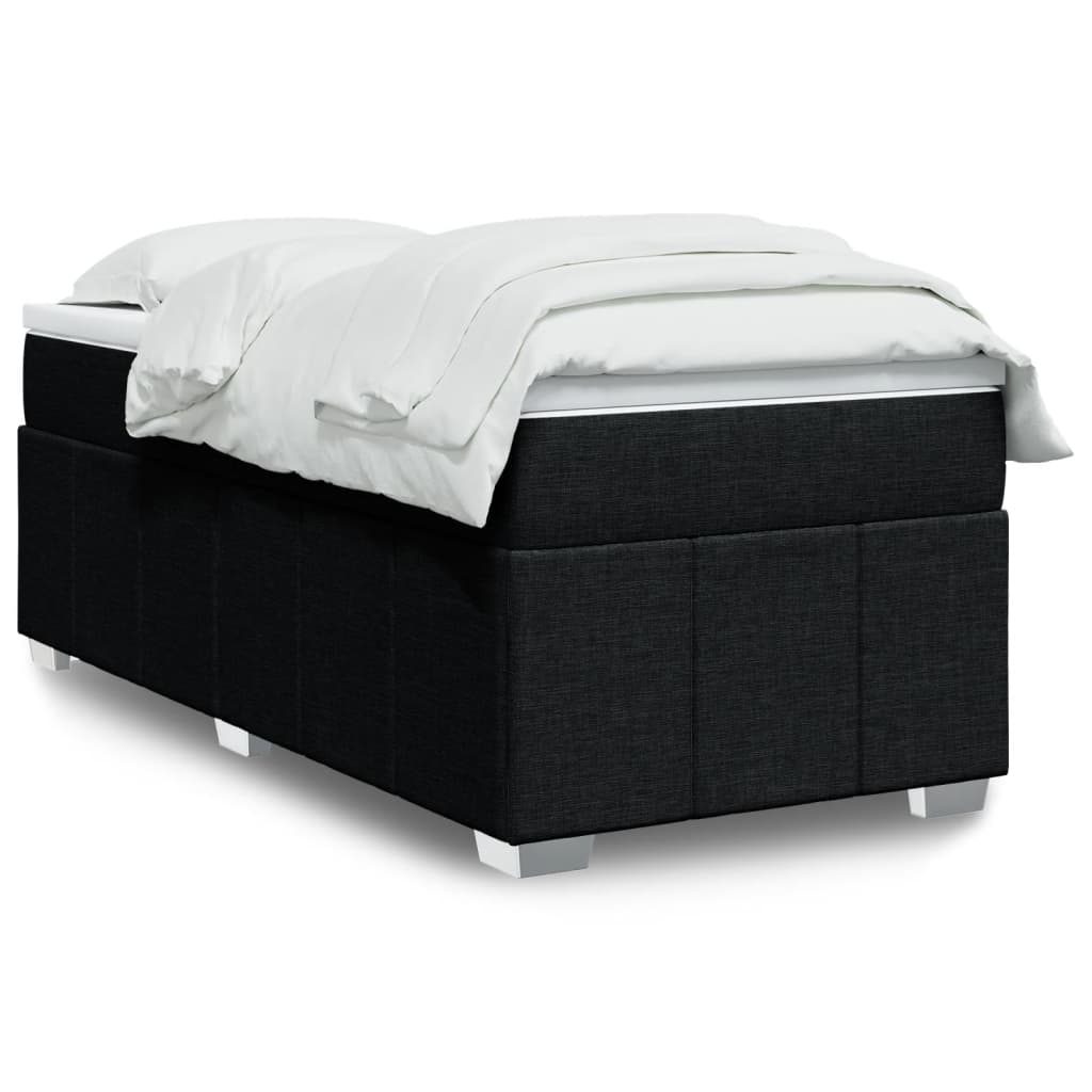 Κρεβάτι Boxspring με Στρώμα Μαύρο 80 x 200 εκ. Υφασμάτινο - Pakobazaar