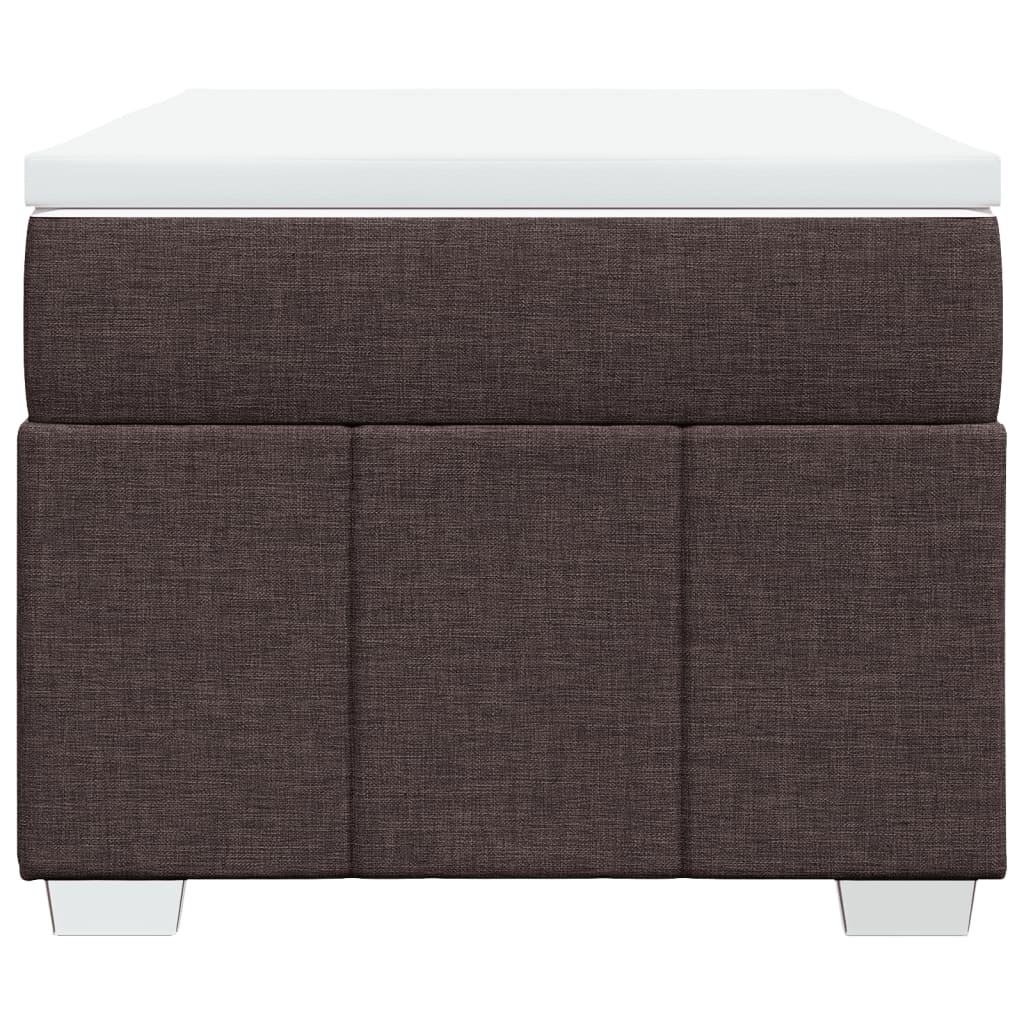 Κρεβάτι Boxspring με Στρώμα Σκούρο Καφέ 80x200 εκ. Υφασμάτινο - Pakobazaar