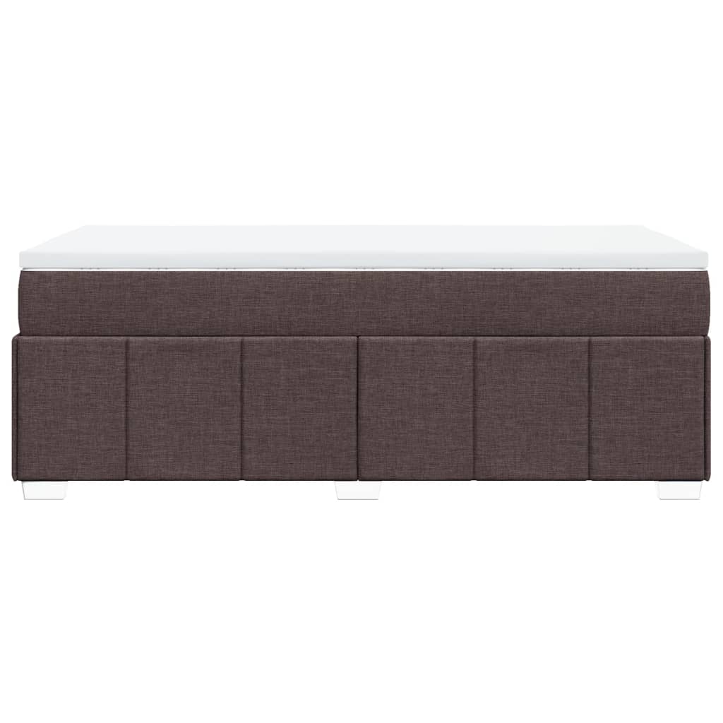Κρεβάτι Boxspring με Στρώμα Σκούρο Καφέ 80x200 εκ. Υφασμάτινο - Pakobazaar
