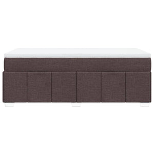 Κρεβάτι Boxspring με Στρώμα Σκούρο Καφέ 80x200 εκ. Υφασμάτινο - Pakobazaar