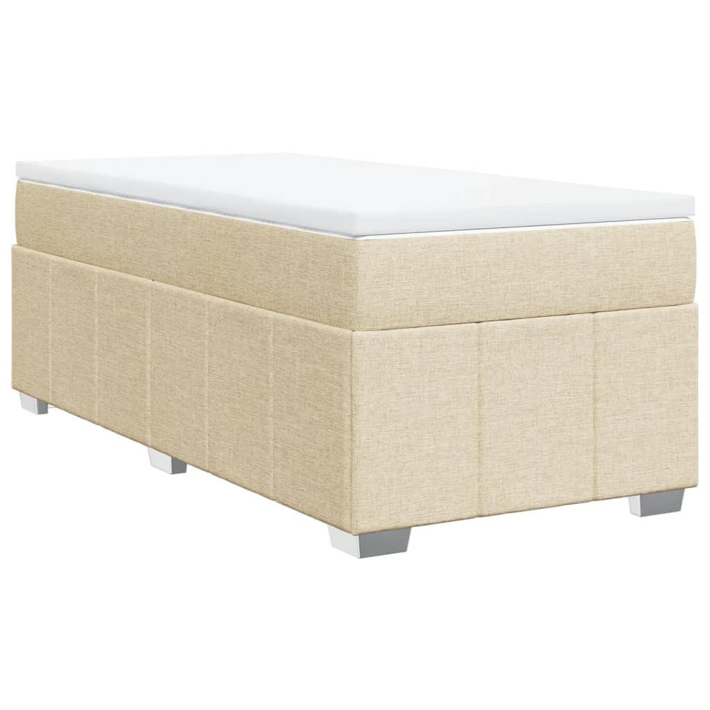 Κρεβάτι Boxspring με Στρώμα Κρεμ 80 x 200 εκ. Υφασμάτινο
