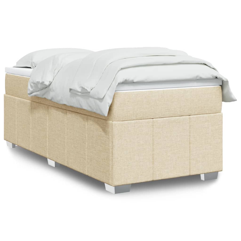 Κρεβάτι Boxspring με Στρώμα Κρεμ 80 x 200 εκ. Υφασμάτινο