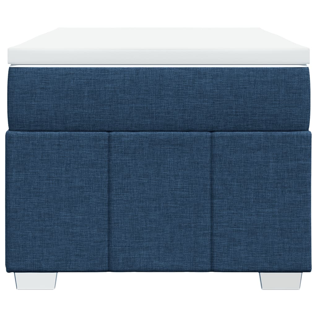 Κρεβάτι Boxspring με Στρώμα Μπλε 80x200 εκ. Υφασμάτινο